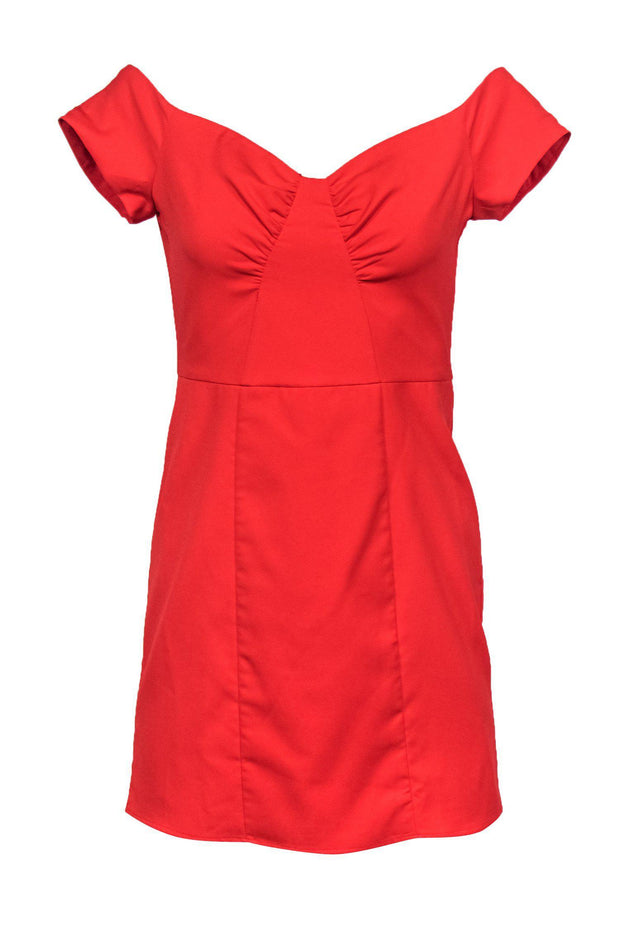 Current Boutique-NBD - Red Off-the-Shoulder Sheath Dress Sz M