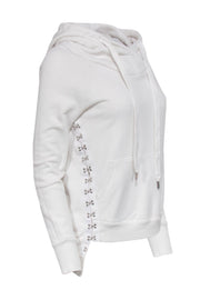 Current Boutique-NSF - White Pullover Hoodie w/ Hook & Eye Detail Sz S