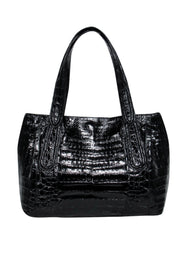 Current Boutique-Nancy Gonzalez - Black Crocodile Leather Handbag