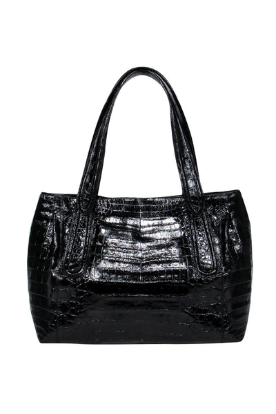 Current Boutique-Nancy Gonzalez - Black Crocodile Leather Handbag