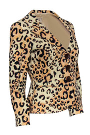 Current Boutique-Nanette Lepore - Beige Leopard Print Button-Up Blazer Sz 6