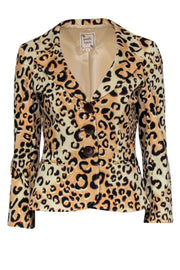 Current Boutique-Nanette Lepore - Beige Leopard Print Button-Up Blazer Sz 6