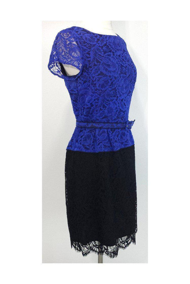 Current Boutique-Nanette Lepore - Black & Blue Lace Dress Sz 8