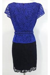 Current Boutique-Nanette Lepore - Black & Blue Lace Dress Sz 8