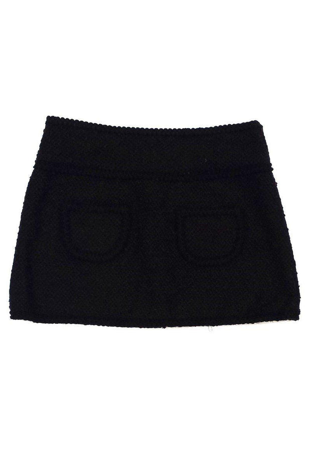 Current Boutique-Nanette Lepore - Black & Brown Wool Blend Tweed Miniskirt Sz 6