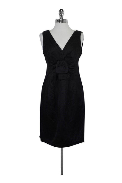 Current Boutique-Nanette Lepore - Black Dress w/ Ribbon Front Detail Sz 6