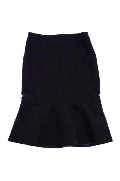 Current Boutique-Nanette Lepore - Black Flared Hemline Skirt Sz 2