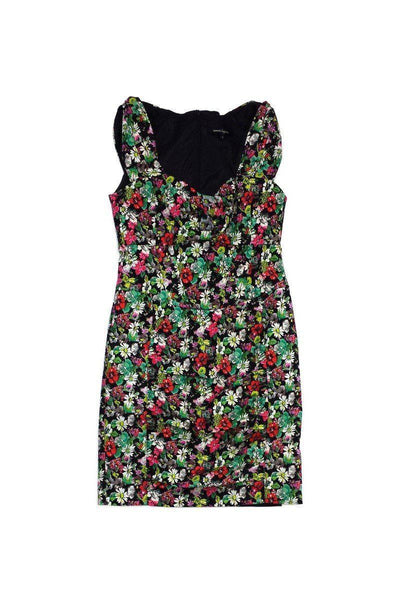 Current Boutique-Nanette Lepore - Black, Green & Pink Floral Dress Sz 2