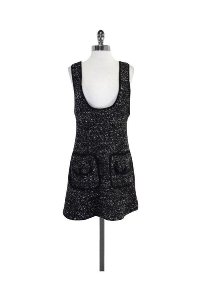 Current Boutique-Nanette Lepore - Black & Grey Tweed Sleeveless Dress Sz 8