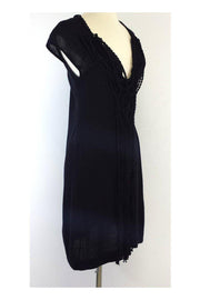 Current Boutique-Nanette Lepore - Black Knit Silk Blend Dress Sz S