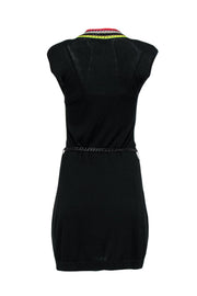 Current Boutique-Nanette Lepore - Black Knit Tank Dress w/ Neon Crochet Trim Sz S