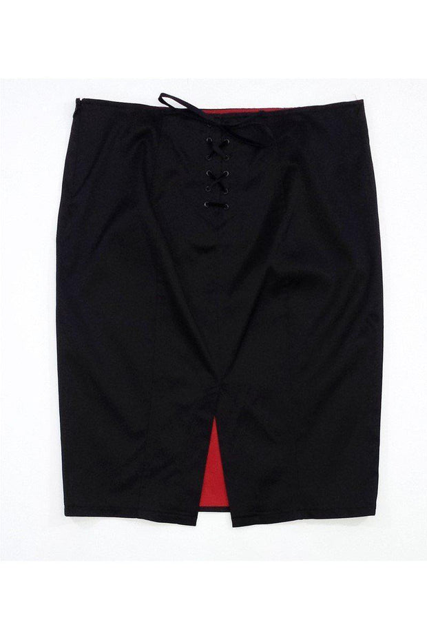 Current Boutique-Nanette Lepore - Black Lace-Up Back Skirt Sz 8