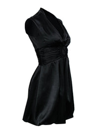 Current Boutique-Nanette Lepore - Black Satin Bow-Waist Dress Sz 0