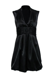 Current Boutique-Nanette Lepore - Black Satin Bow-Waist Dress Sz 0