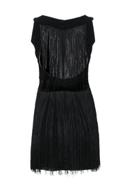 Current Boutique-Nanette Lepore - Black Sheath Dress w/ Fringe Back Sz 0