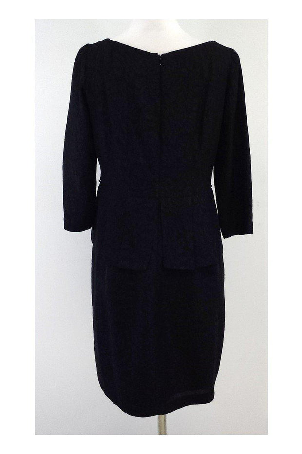 Current Boutique-Nanette Lepore - Black Silk Brocade Long Sleeve Dress Sz 6