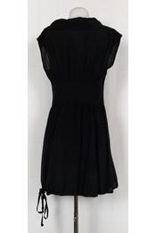 Current Boutique-Nanette Lepore - Black Silk Corset-Style Dress Sz 8