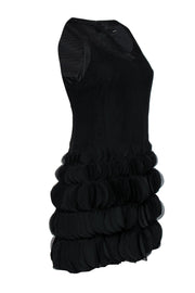 Current Boutique-Nanette Lepore - Black Sleeveless Drop Waist Shift Dress w/ Ruffle Skirt Sz 2