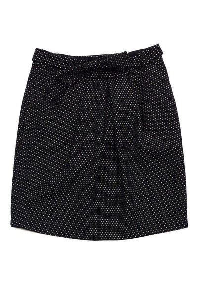 Current Boutique-Nanette Lepore - Black & Tan Dot Wool Skirt Sz 4