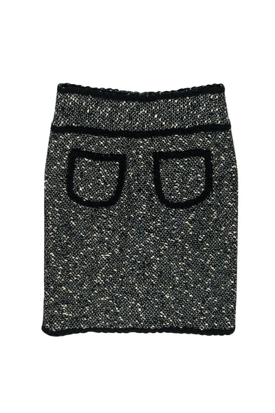 Current Boutique-Nanette Lepore - Black & White Tweed Pencil Skirt Sz 0