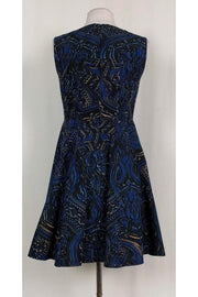 Current Boutique-Nanette Lepore - Blue & Black Printed Dress Sz 2