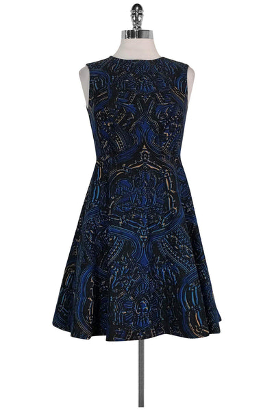 Current Boutique-Nanette Lepore - Blue & Black Printed Dress Sz 2