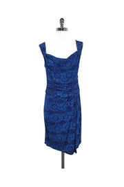 Current Boutique-Nanette Lepore - Blue Cowl Neck Sleeveless Dress Sz 8