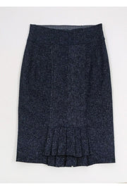Current Boutique-Nanette Lepore - Blue Tweed Pencil Skirt Sz 4