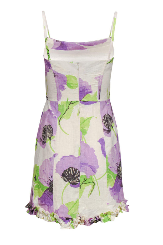 Nanette Lepore - Purple & Pink Floral Print Sleeveless A-Line Dress Sz –  Current Boutique