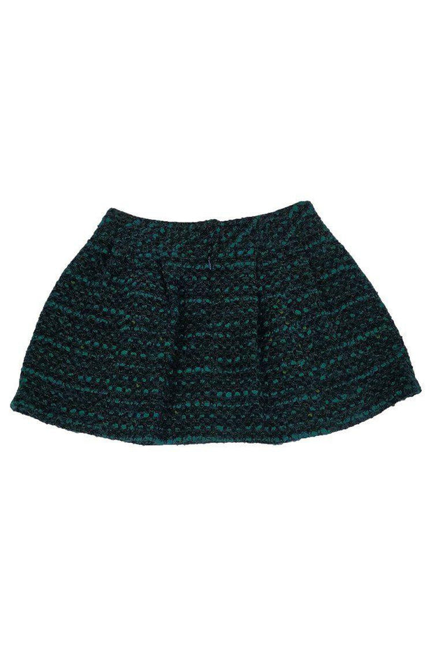 Current Boutique-Nanette Lepore - Green & Navy Flared Tweed Skirt Sz 2