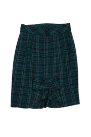 Current Boutique-Nanette Lepore - Green Plaid Pencil Skirt Sz 2
