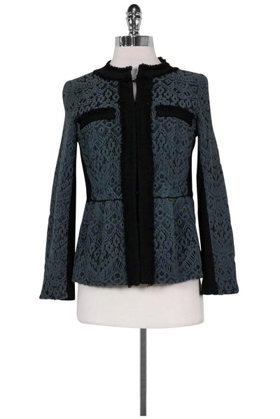 Current Boutique-Nanette Lepore - Grey & Black Lace Jacket Sz 6