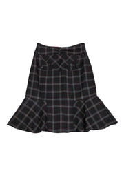 Current Boutique-Nanette Lepore - Grey Plaid Trumpet Skirt Sz 4