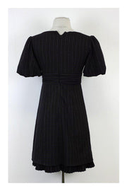 Current Boutique-Nanette Lepore - Grey & Purple Pinstripe Babydoll Dress Sz 2