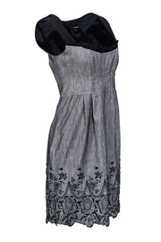 Current Boutique-Nanette Lepore - Grey Sweetheart Neckline Dress Sz 6