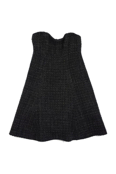 Current Boutique-Nanette Lepore - Grey Wool Tweed Strapless Dress Sz 4