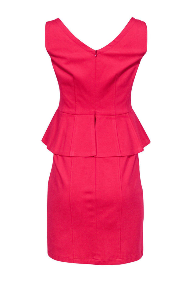 Current Boutique-Nanette Lepore - Hot Pink Cocktail Dress w/ Peplum Sz 4