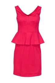 Current Boutique-Nanette Lepore - Hot Pink Cocktail Dress w/ Peplum Sz 4