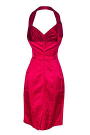 Current Boutique-Nanette Lepore - Hot Pink Silk Sheath Halter Dress Sz 0
