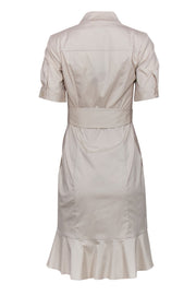 Current Boutique-Nanette Lepore - Khaki Cotton Blend Collared Shirt Dress Sz 2