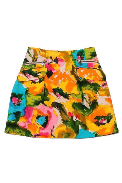 Current Boutique-Nanette Lepore - Multicolor Floral Print Cotton Skirt Sz 6