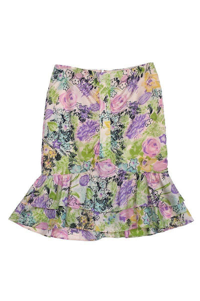 Current Boutique-Nanette Lepore - Multicolor Floral Print Silk Skirt Sz 2