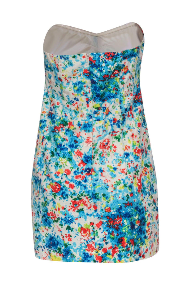 Current Boutique-Nanette Lepore - Multicolor Printed Strapless Ruched Dress Sz 6