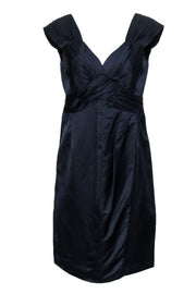 Current Boutique-Nanette Lepore - Navy Satin Draped Skirt w/ Ruching Sz 6