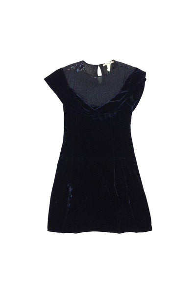Current Boutique-Nanette Lepore - Navy Sequined & Velvet Dress Sz 2