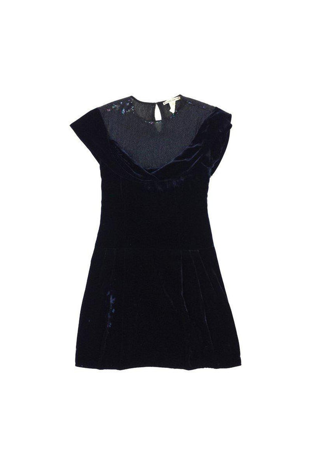 Current Boutique-Nanette Lepore - Navy Sequined & Velvet Dress Sz 2