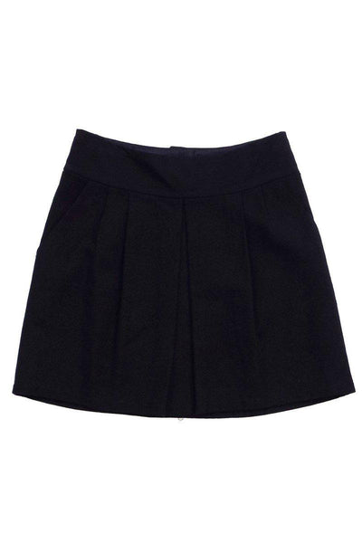 Current Boutique-Nanette Lepore - Navy Wool Pleated Skirt Sz 4