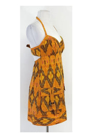 Current Boutique-Nanette Lepore - Orange Brown & Red Cotton Dress Sz 4