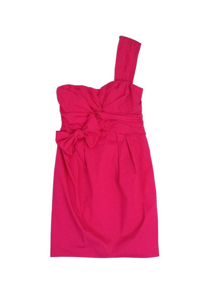 Current Boutique-Nanette Lepore - Pink One Shoulder Cotton Dress Sz 2