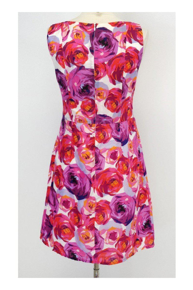 Current Boutique-Nanette Lepore - Pink & Purple Floral Print Silk Dress Sz 4